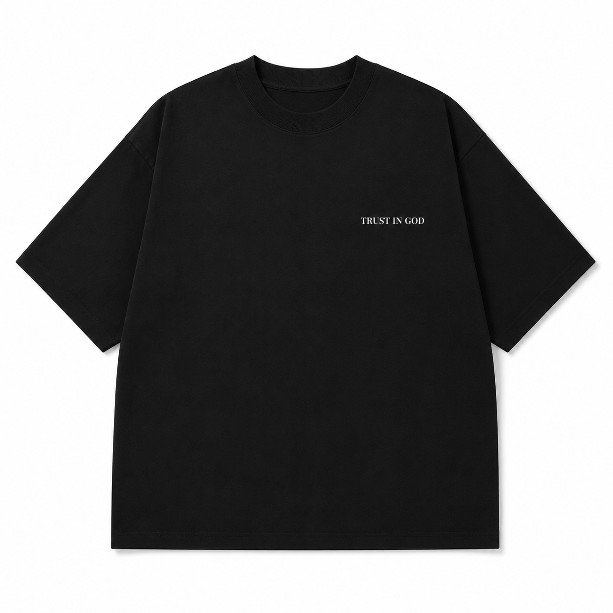 T-Shirt Oversize "Trust In God" — Blanc Premium