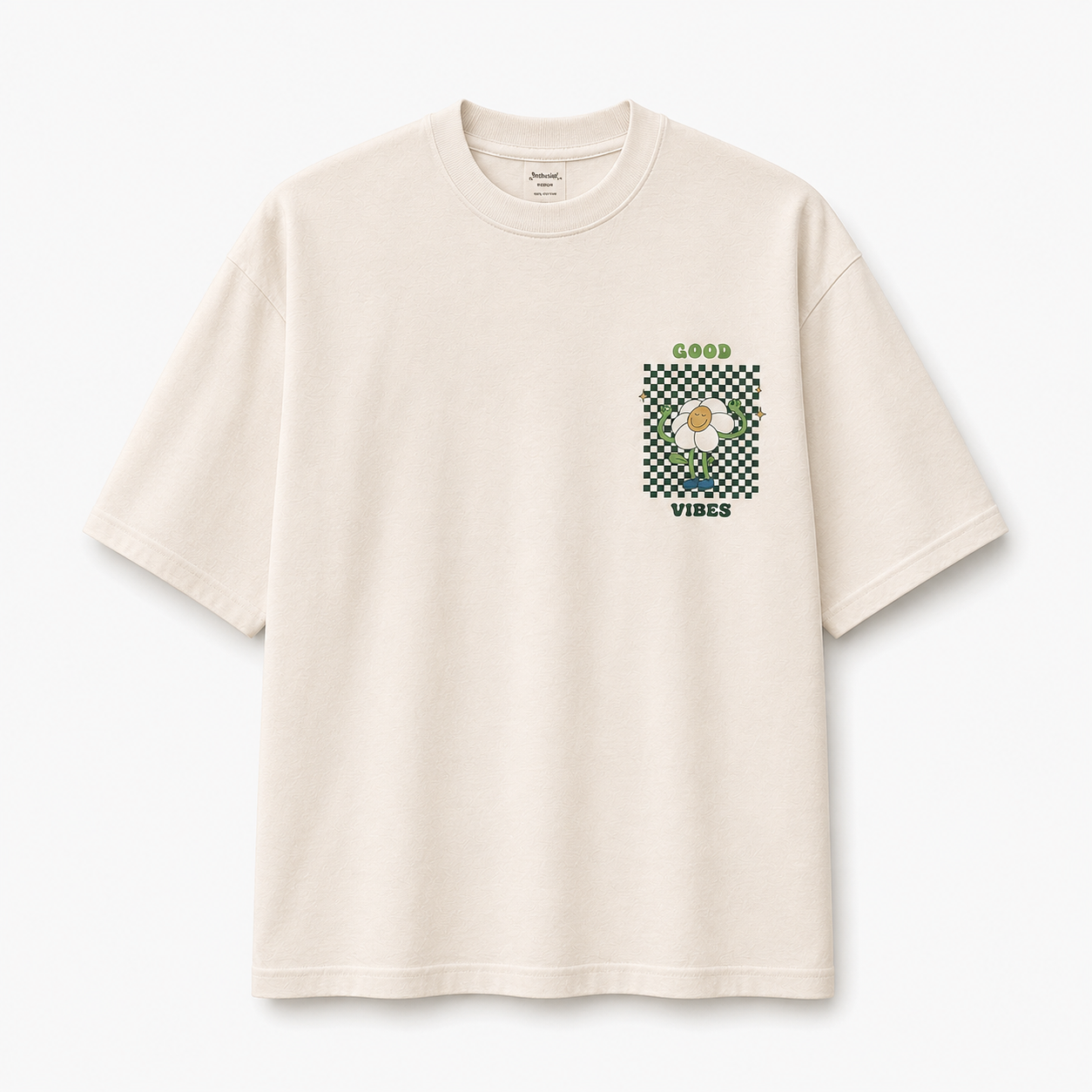 T-shirt Oversize "Good Vibes" — Graphic retro unisexe