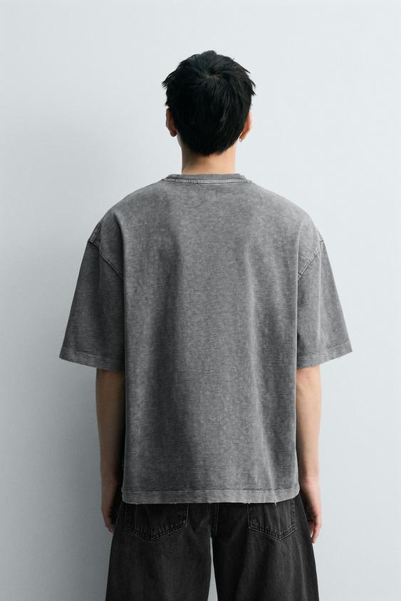 T-Shirt Oversize Délavé Acid Wash — Effet Marbré Premium