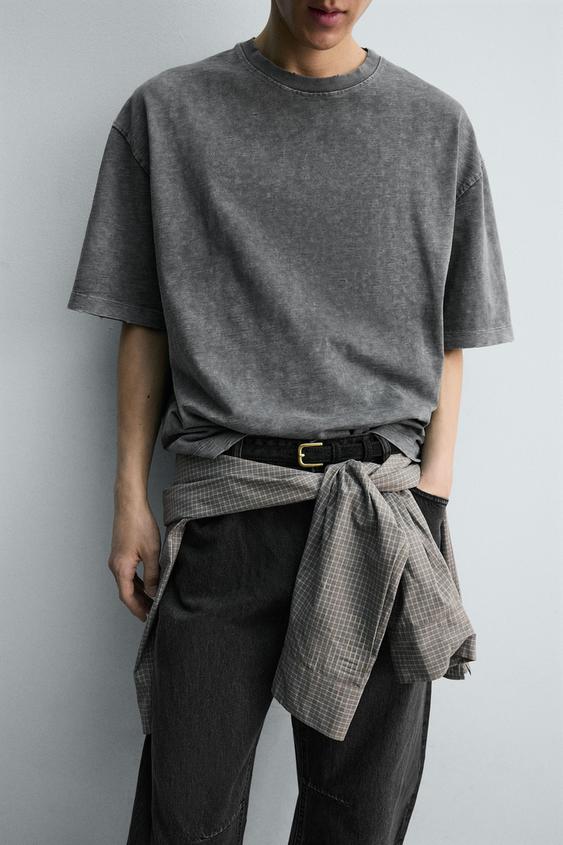 T-Shirt Oversize Délavé Acid Wash — Effet Marbré Premium