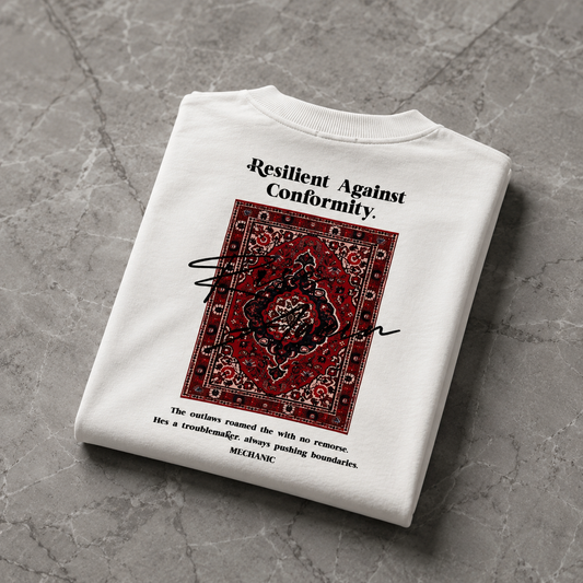 T-Shirt Oversize "Resilient Against Conformity" — Blanc