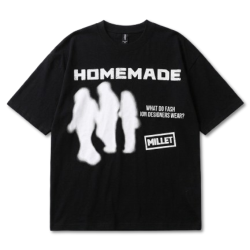 T-shirt Oversize "HOMEMADE" — Édition noire