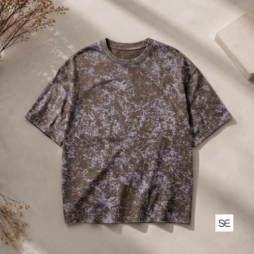 T-Shirt Oversize Délavé Acid Wash — Effet Marbré Premium