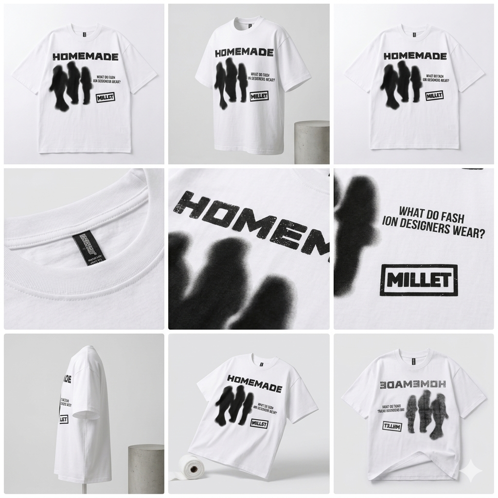 T-shirt Oversize "HOMEMADE" — Édition noire