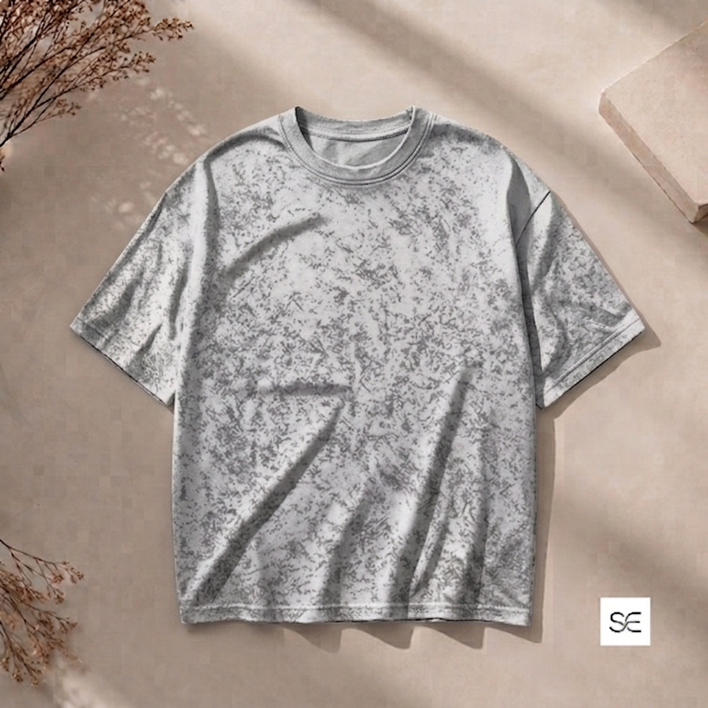 T-Shirt Oversize Délavé Acid Wash — Effet Marbré Premium