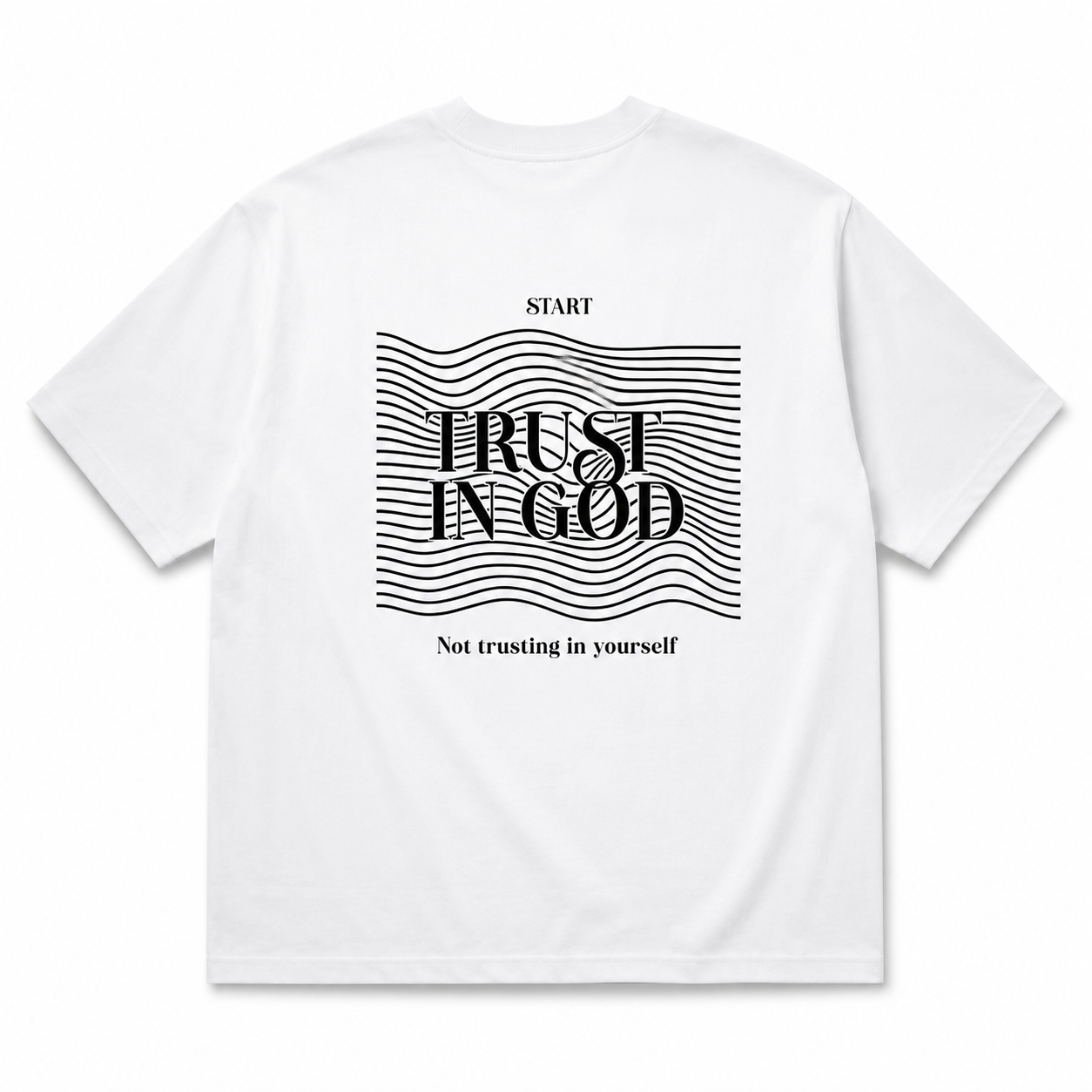 T-Shirt Oversize "Trust In God" — Blanc Premium