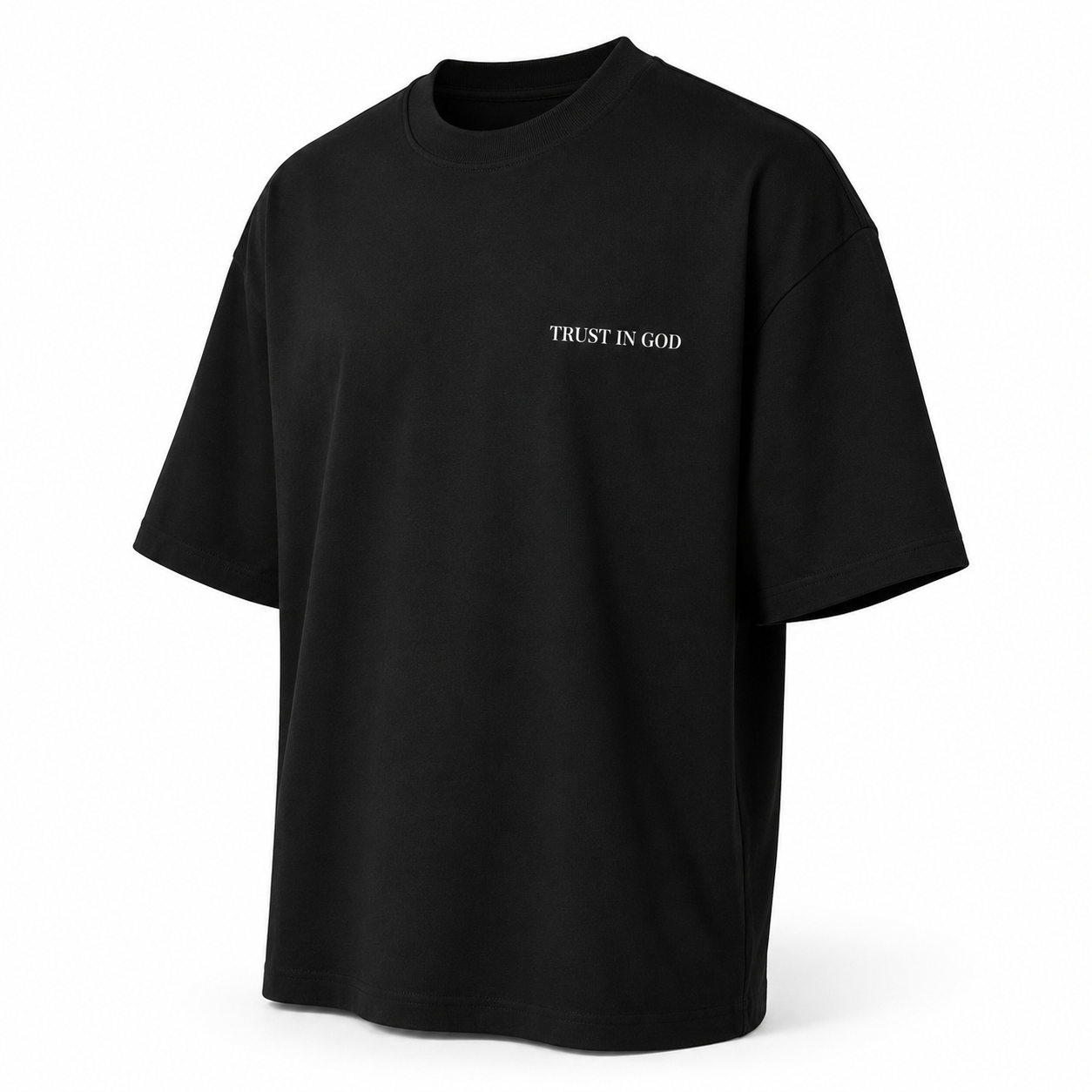 T-Shirt Oversize "Trust In God" — Blanc Premium