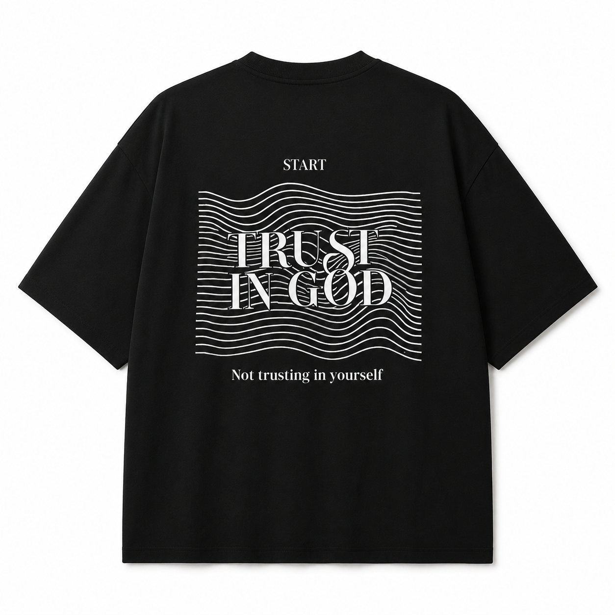 T-Shirt Oversize "Trust In God" — Blanc Premium