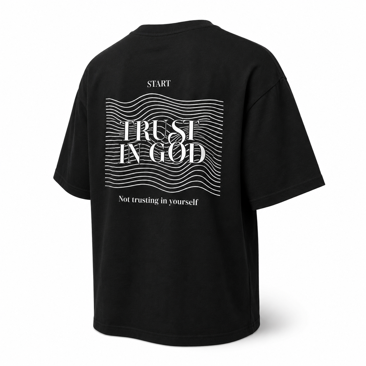 T-Shirt Oversize "Trust In God" — Blanc Premium