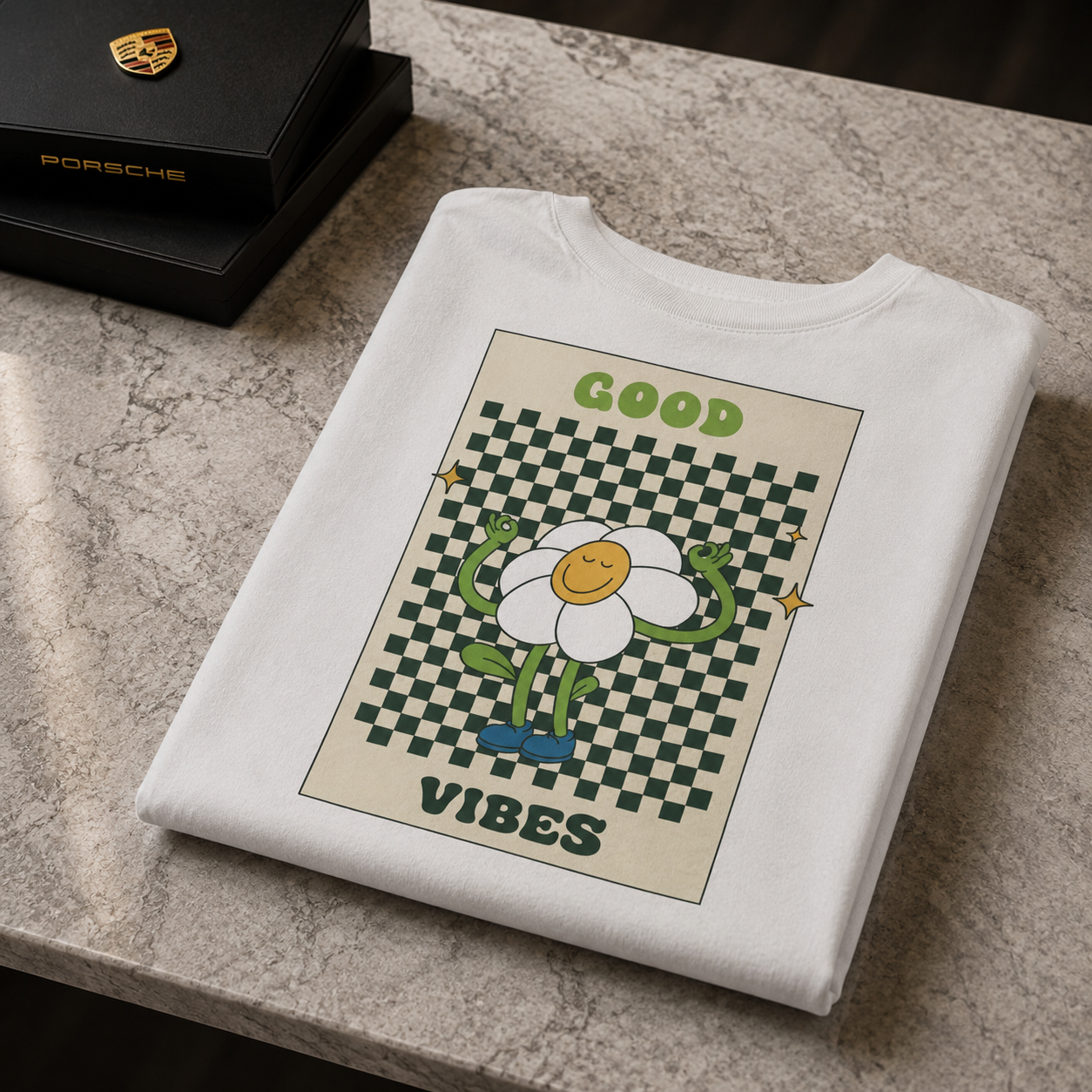 T-shirt Oversize "Good Vibes" — Graphic retro unisexe