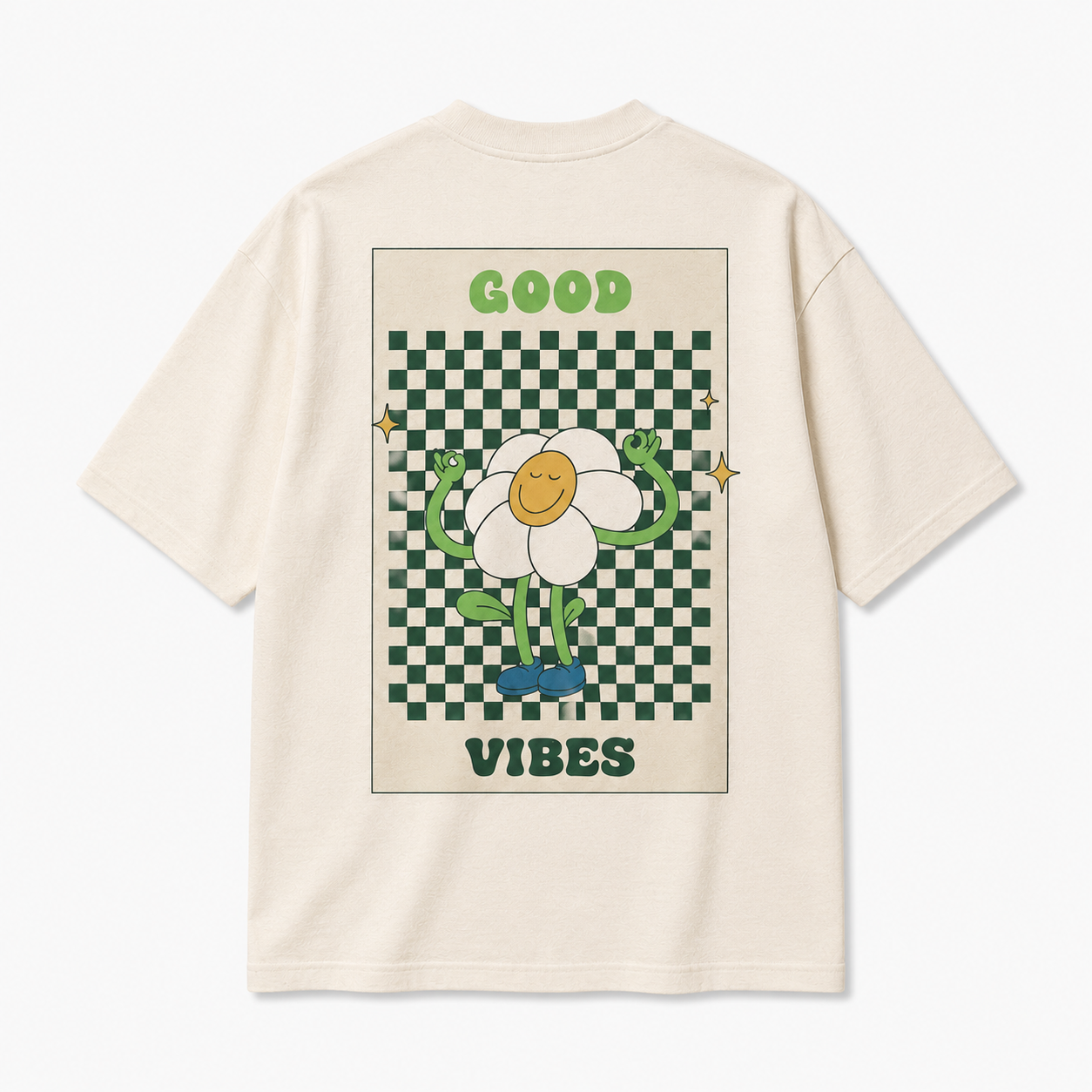 T-shirt Oversize "Good Vibes" — Graphic retro unisexe