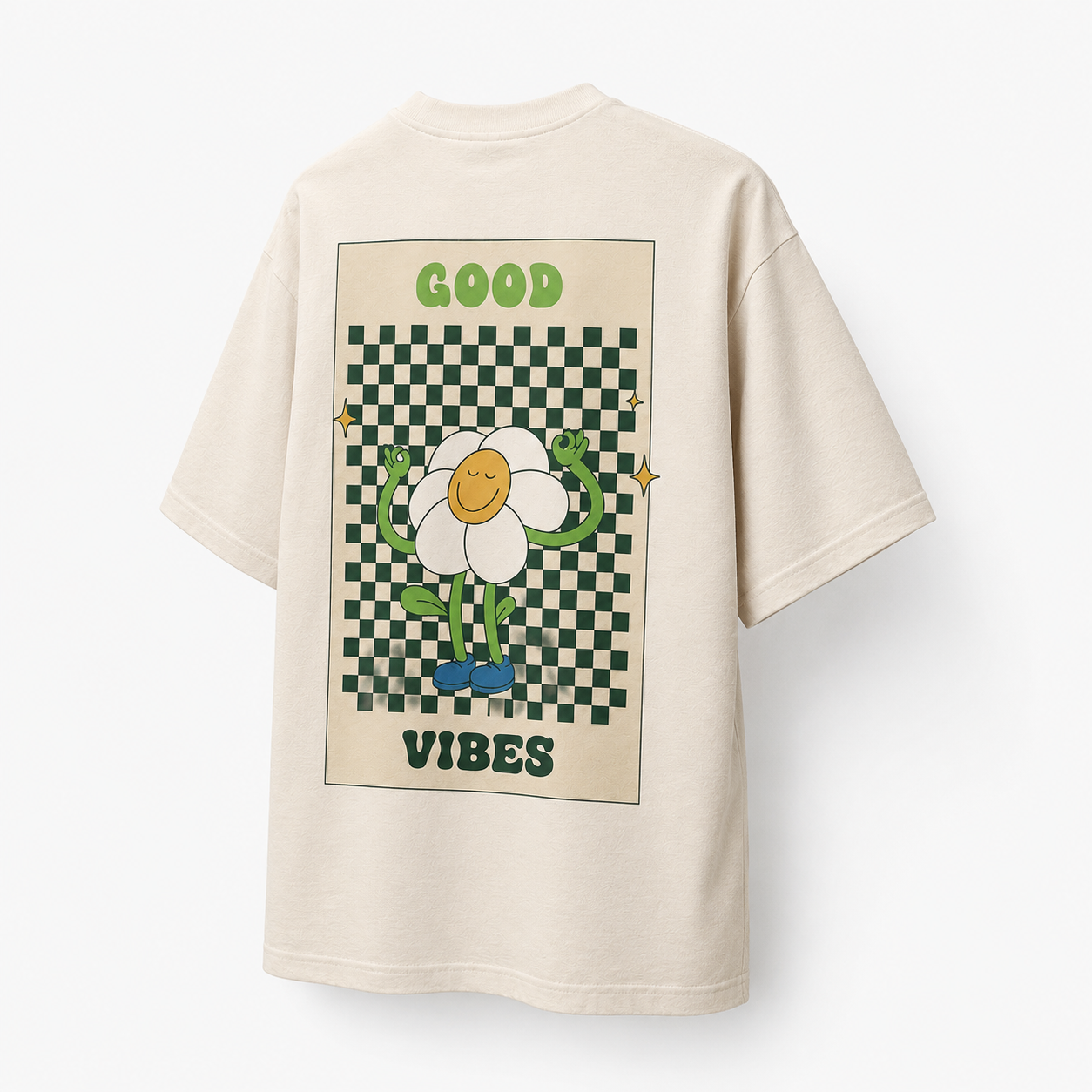 T-shirt Oversize "Good Vibes" — Graphic retro unisexe