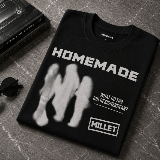 T-shirt Oversize "HOMEMADE" — Édition noire