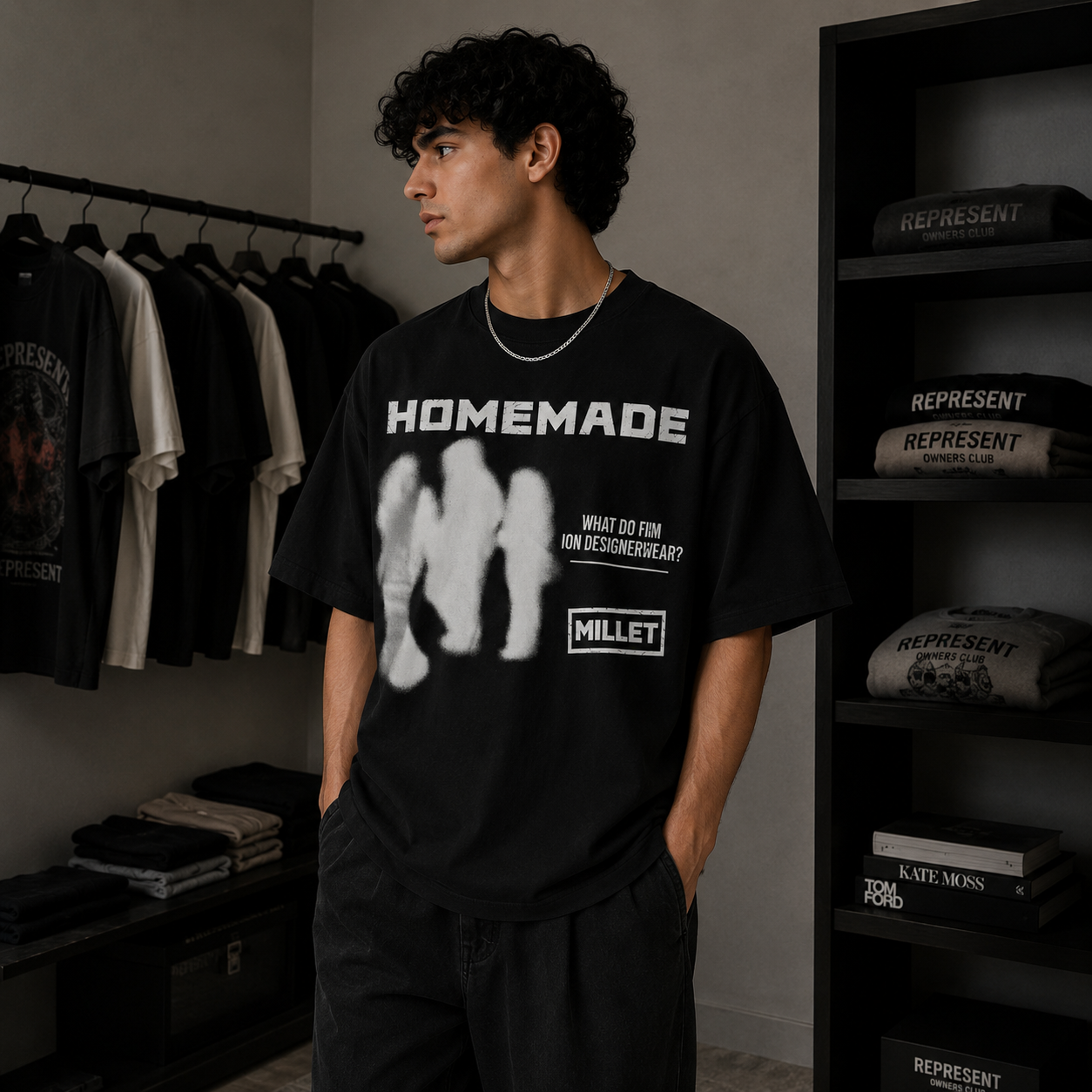 T-shirt Oversize "HOMEMADE" — Édition noire