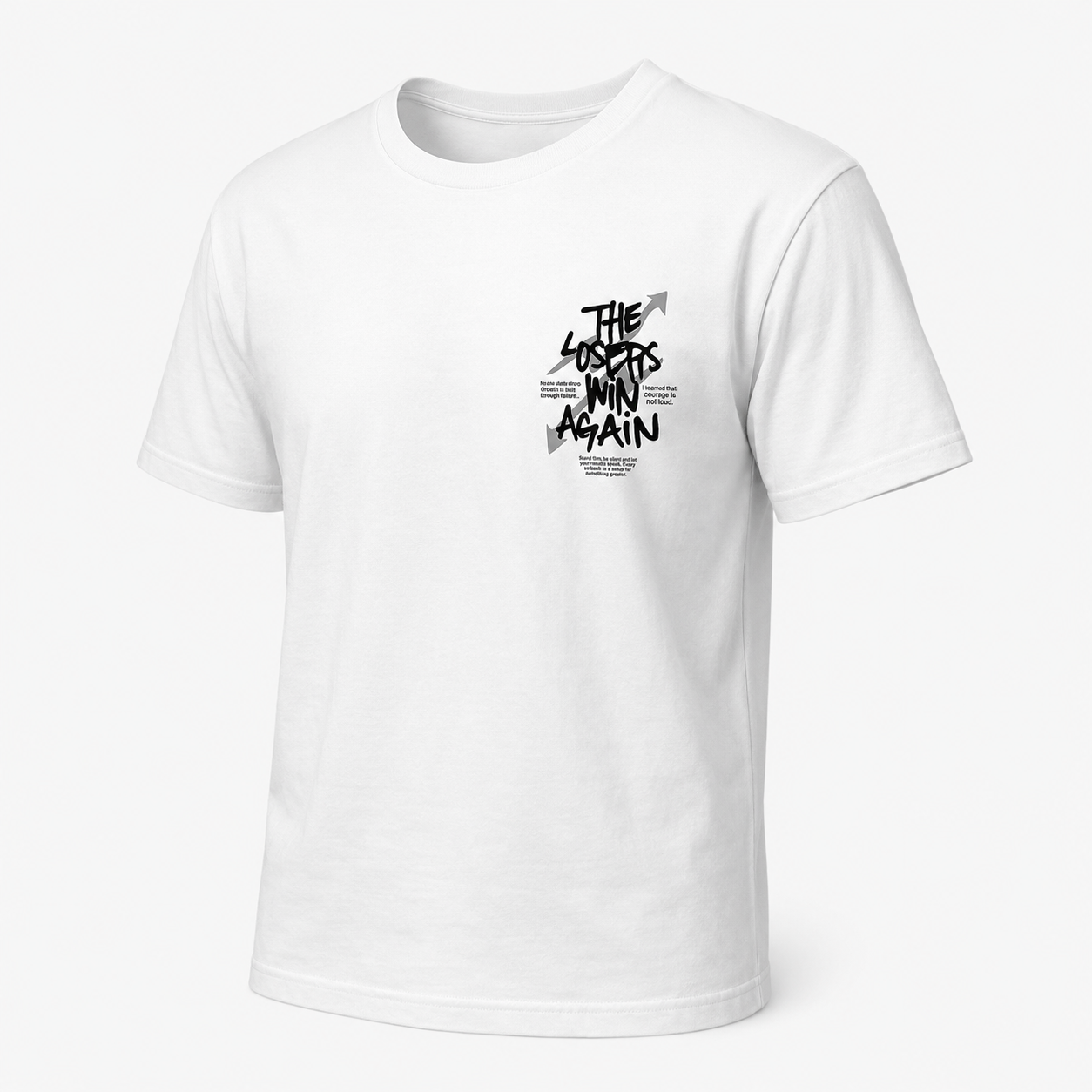 T-Shirt Oversize "The Losers Win Again" — Streetwear Blanc